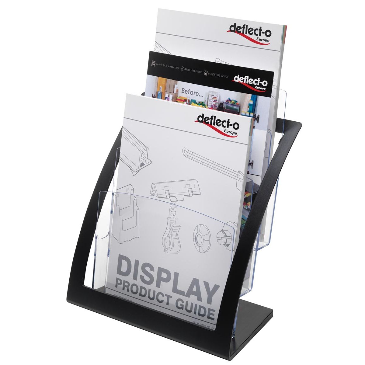 Deflecto - Porte-brochures Contemporain, pi A4, noir
