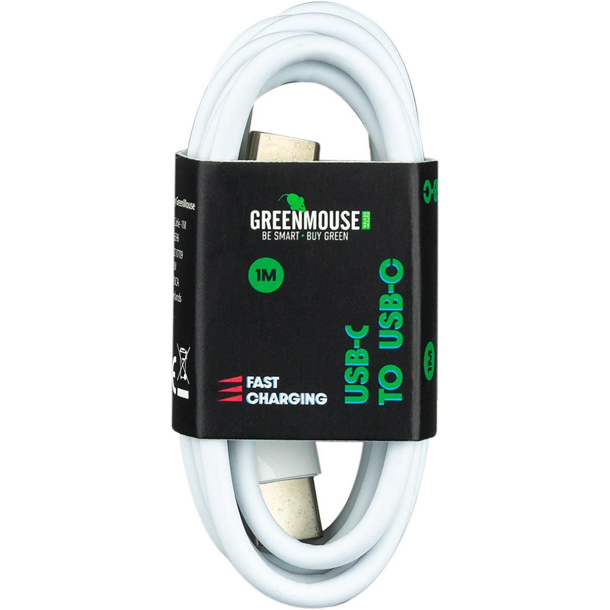 Greenmouse - kabel, USB-C naar USB-C, 1 m, wit