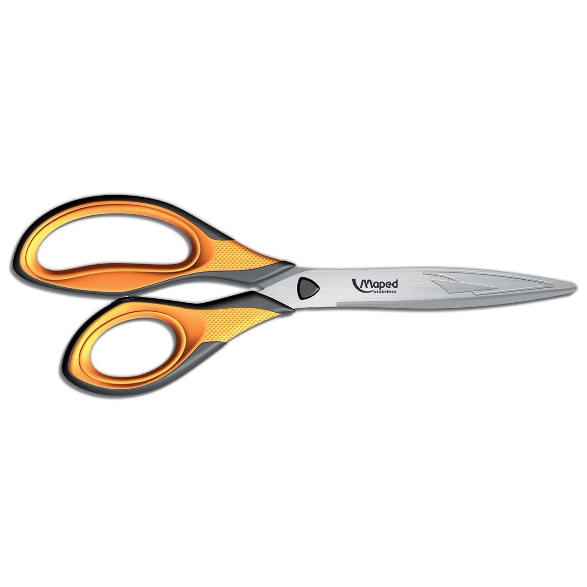 Maped Office - schaar e, ft 21 cm, rechts en links, scherpe punt, oranje, RVS, blister van 1 stuk
