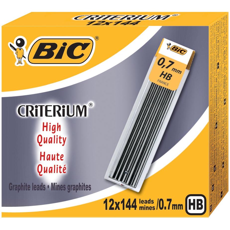 Bic - mines de crayon critère, 0,7 mm, HB, étui de 12 pièces