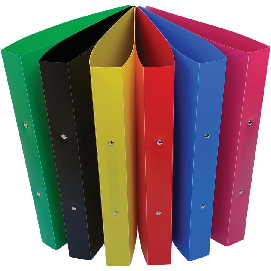 Alpha - classeur à anneaux, pour ft A4, en PP, 2 anneaux de 25 mm, couleurs assorties