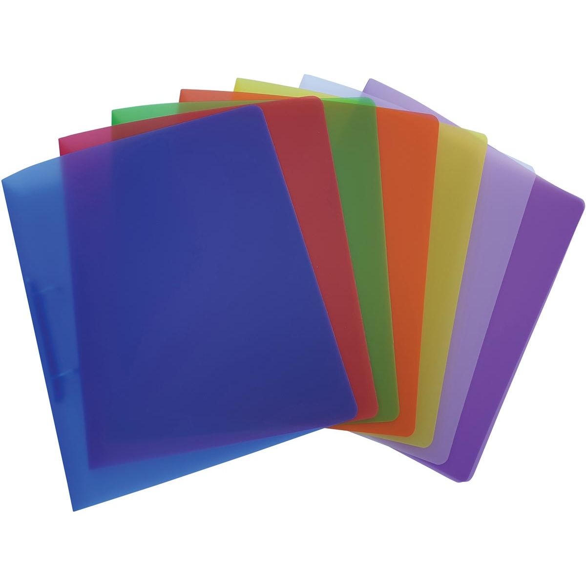 Alpha - classeur à anneaux, pour format A4, en PP, 2 anneaux de 25 mm, couleurs transparentes assorties