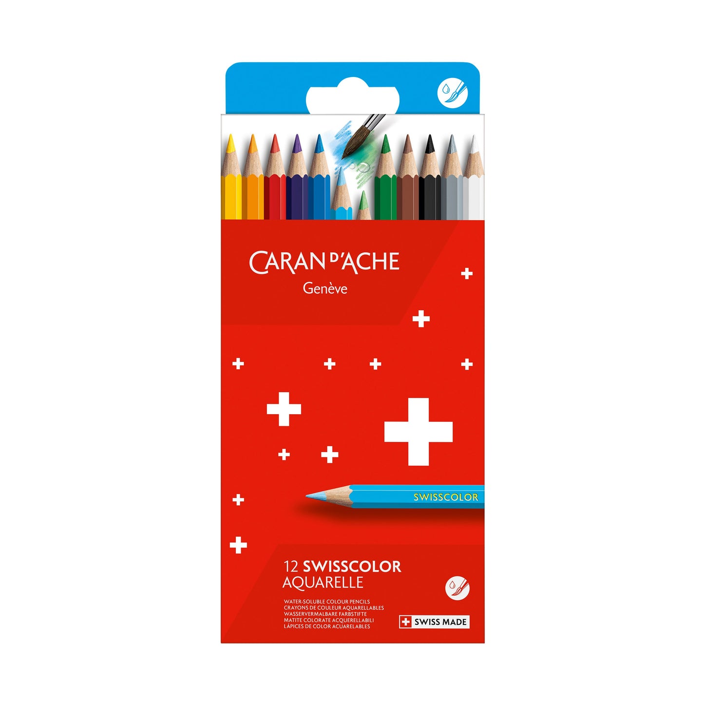 Caran d'ache – Buntstifte, Aquarellbox mit 12 Stück
