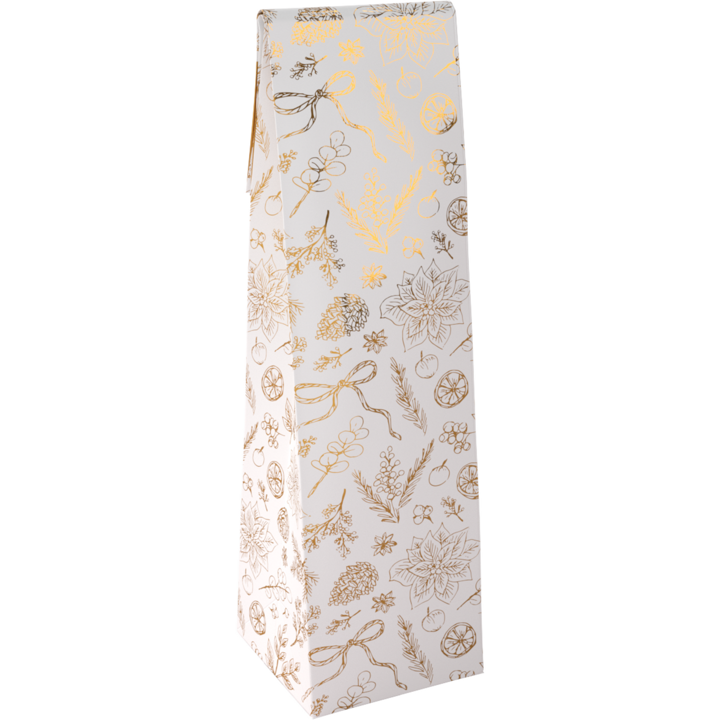 Klika - Fleszak | 9.5x41x9.5cm | Botanical | papier + PE | wit/goud | 100 stuks