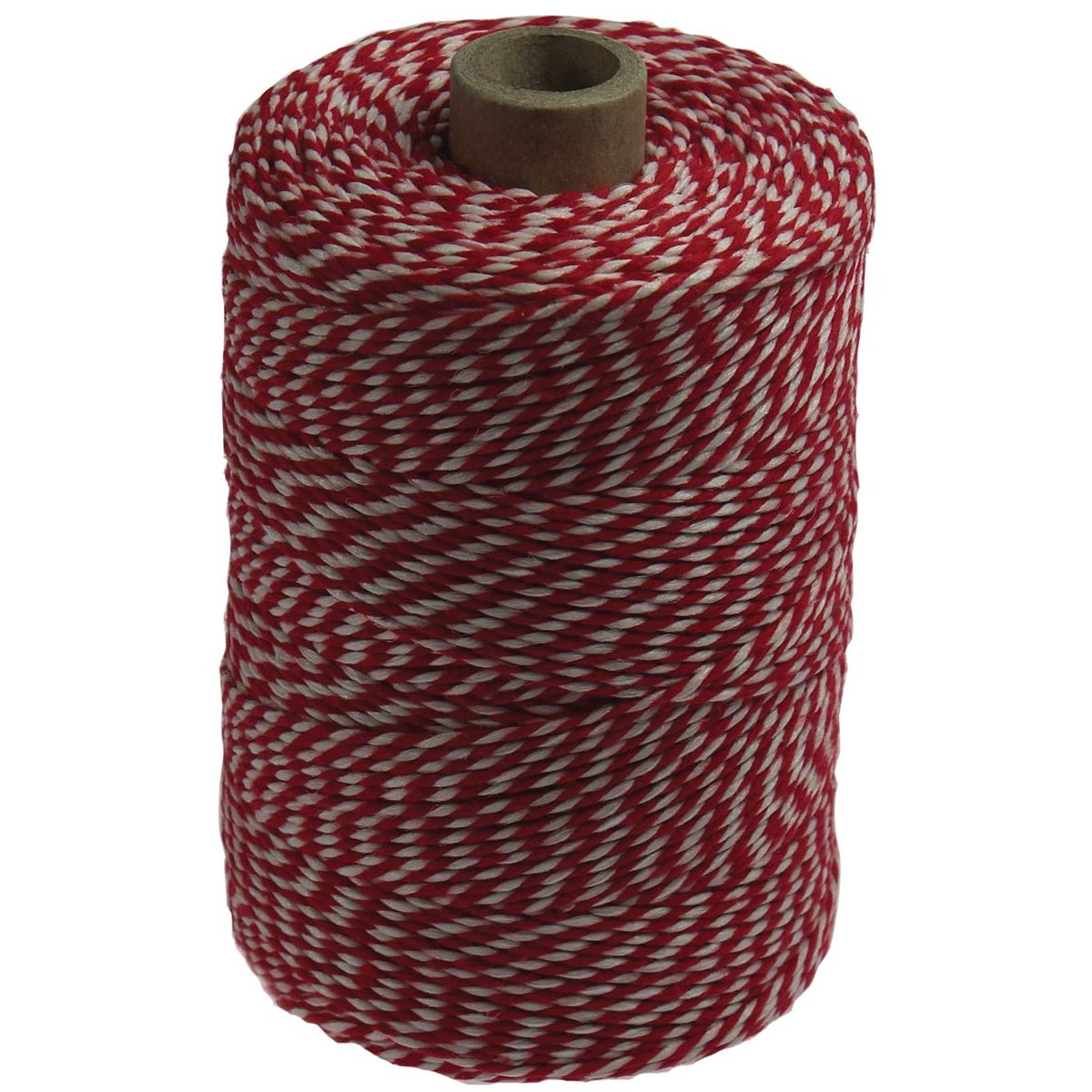 Klika - Baumwollseil, rot-weiß, 200 g Spule, ca. 250 m