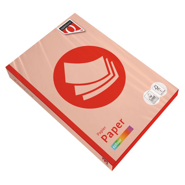 Quantore - Papier copie Couleur A4 120gr saumon 250 feuilles | 5 pièces