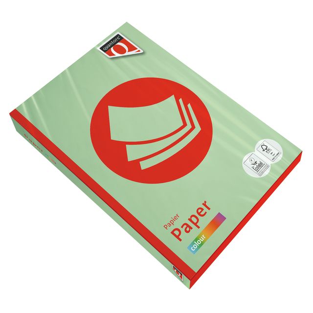 Quantore - Papier à copier Couleur A4 120gr vert pomme 250 feuilles | 5 pièces