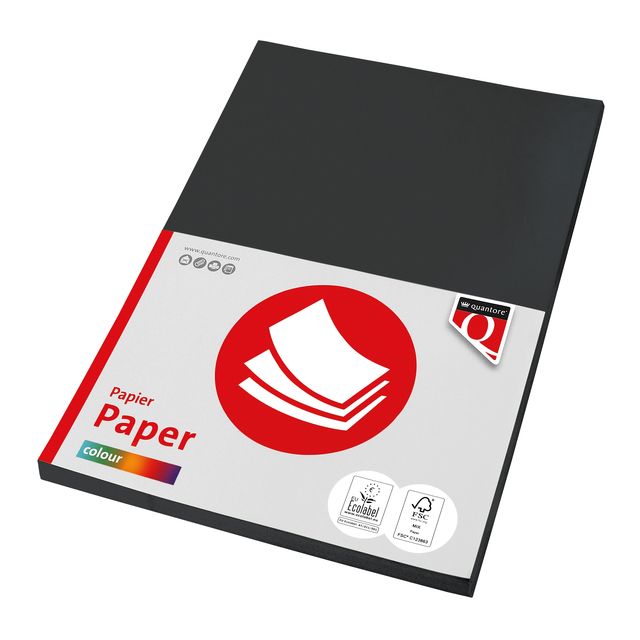 Quantore - Papier copie Couleur A4 120gr noir 100 feuilles | 10 pièces