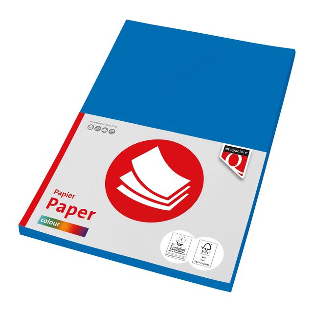 Quantore - Kopieerpapier Colour A4 120gr diepblauw 100 vel | 10 stuks