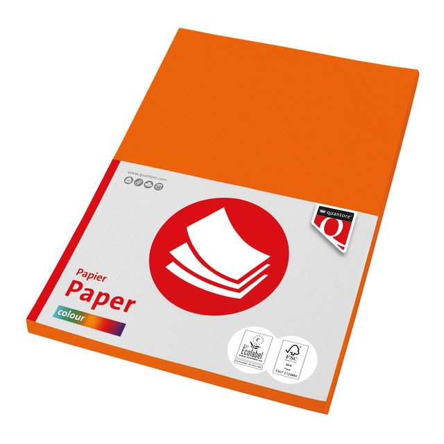 Quantore - Papier copie Couleur A4 120gr orange 100 feuilles | 10 pièces