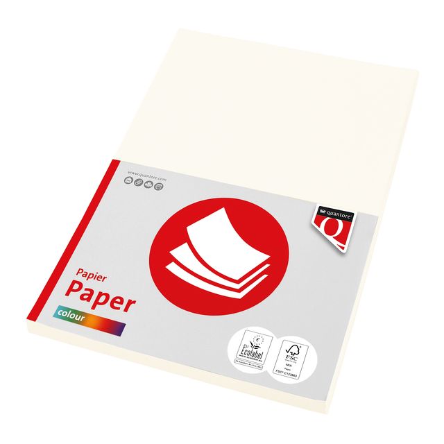 Quantore - Papier à copier Couleur A4 120gr blanc crème 100 feuilles | 10 pièces