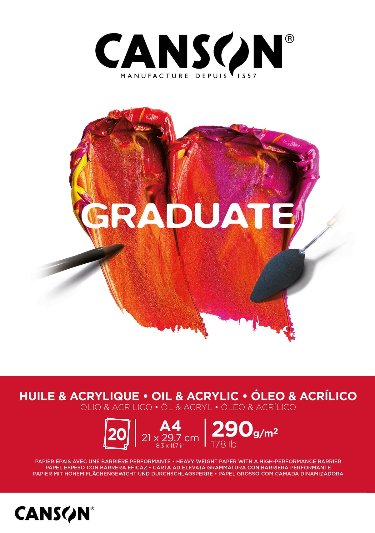 Canson - Schilderpapier graduate 20vel 290gr a4 wit