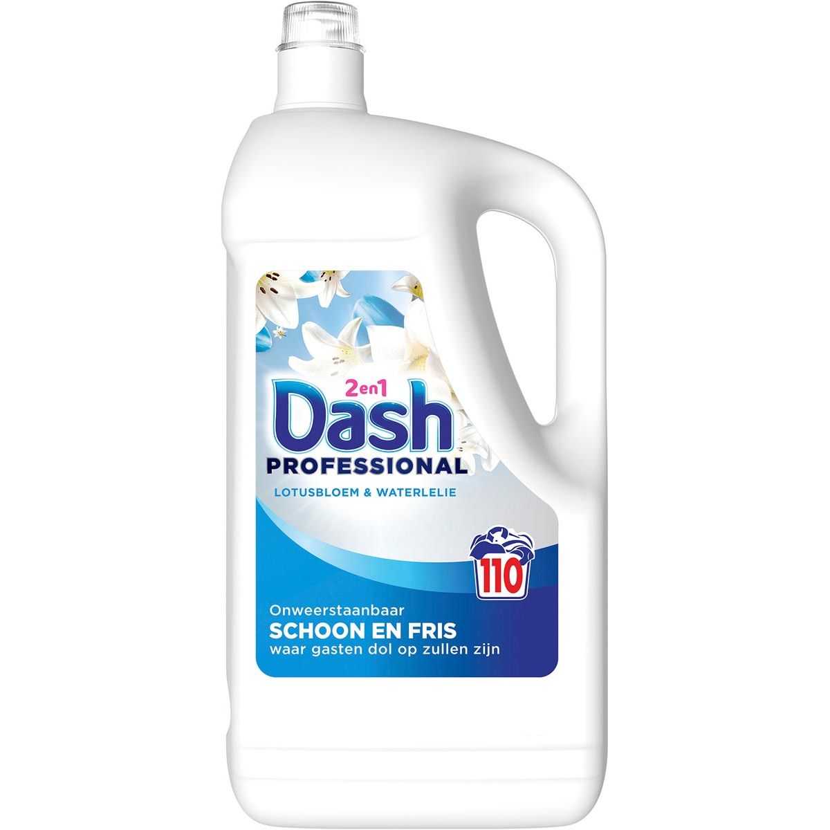 Dash - h Professional 2 in 1 Formula Fleurs de Lotus Lily Waschmittel, 4,95-Liter-Flasche, 110 Waschgänge