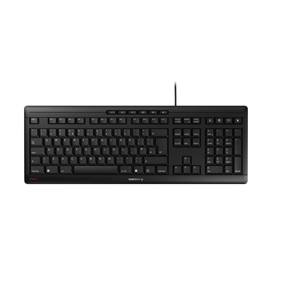 CHERRY - STREAM toetsenbord Kantoor USB QWERTY Brits Engels Zwart