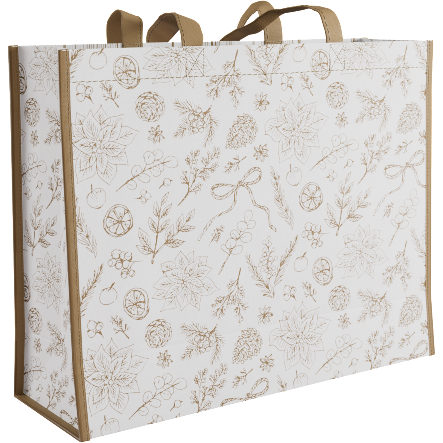 Klika - Shopper | Kerstmis | PP | Botanical | 45x 15x36cm | 100 stuks