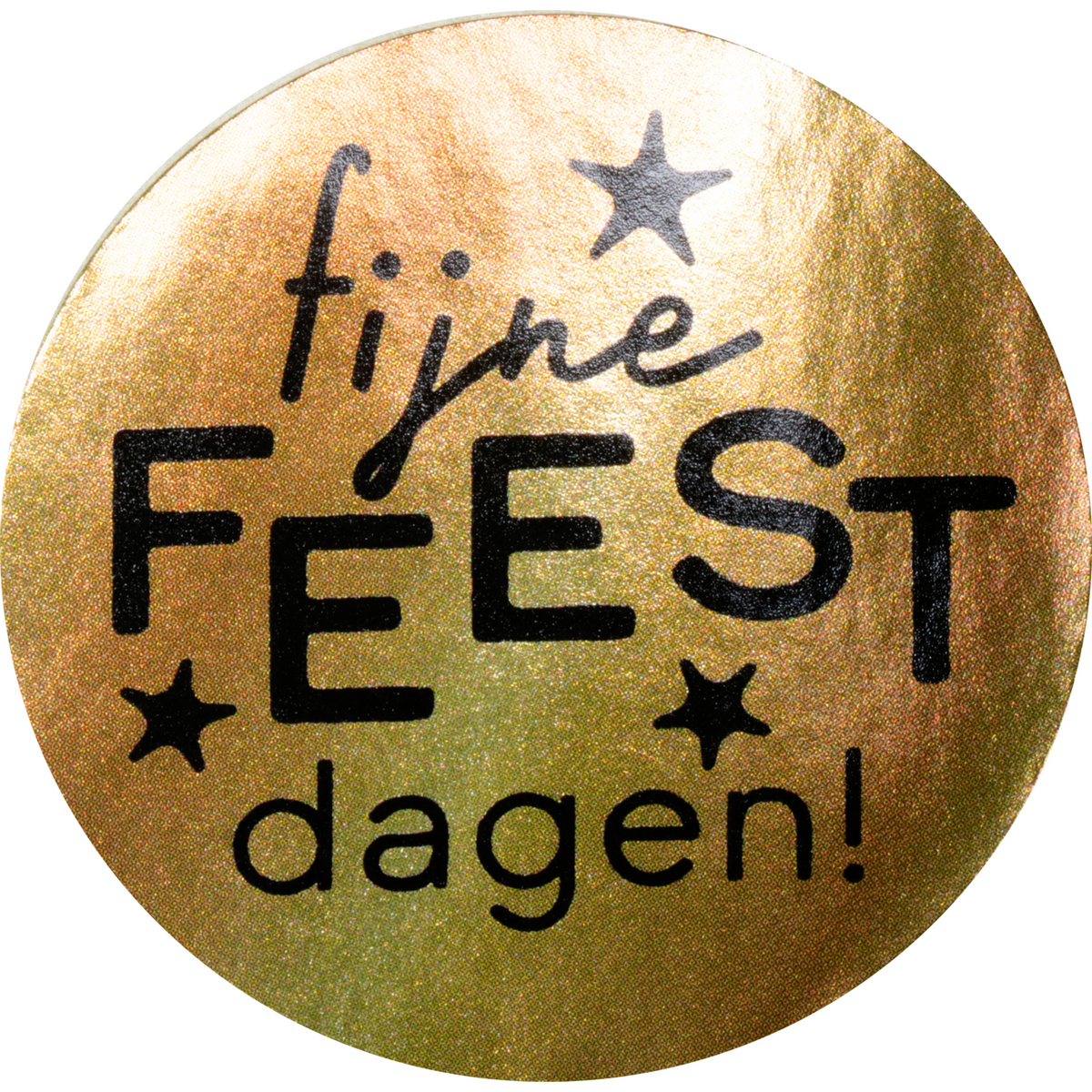 Klika - Etiket | Cadeauetiket | papier | Fijne Feestdagen | ∅45mm | goud/zwart | rol à 500 stuks
