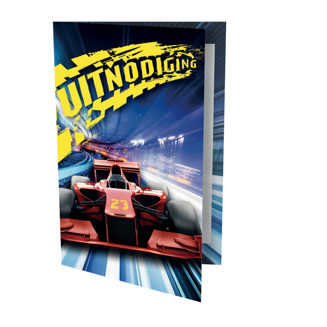 Interstat - Uitnodigingen Race auto | 6 stuks