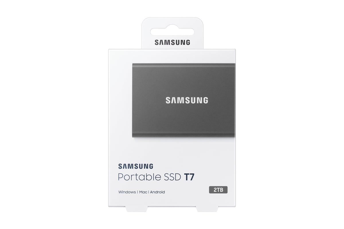 Samsung - Portable SSD T7 2 TB USB Type-C 3.2 Gen 2 (3.1 Gen 2) Grijs