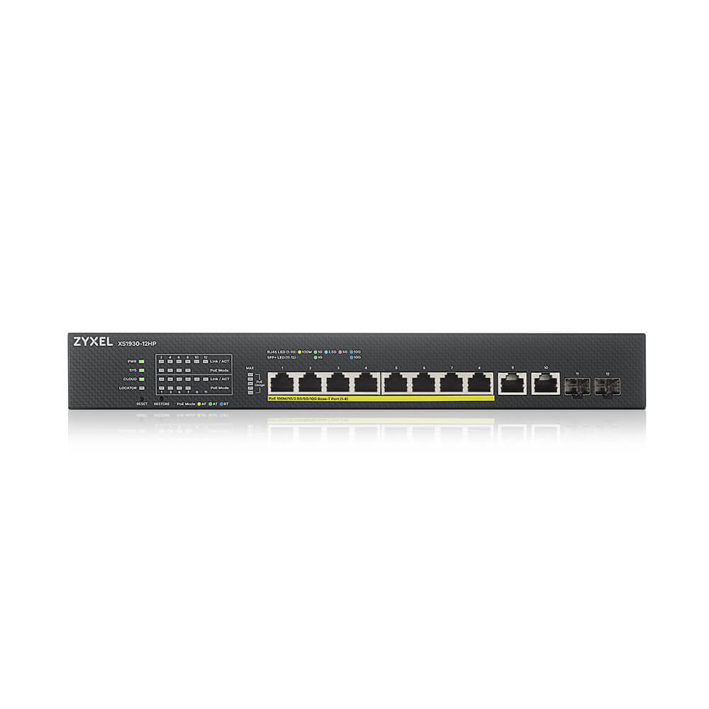 ZYXEL - XS1930-12HP-ZZ0101F netwerk-switch Managed L3 10G Ethernet (100/1000/10000) Power over Ethernet (PoE) Zwart