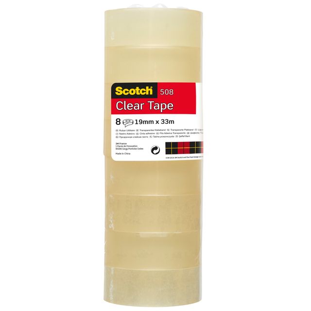 Scotch - Ruban adhésif 508 19mmx33m transparent | 8 pièces