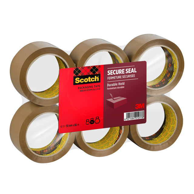 Scotch - Emballage Secure Seal 50mmx66m marron 6 rouleaux