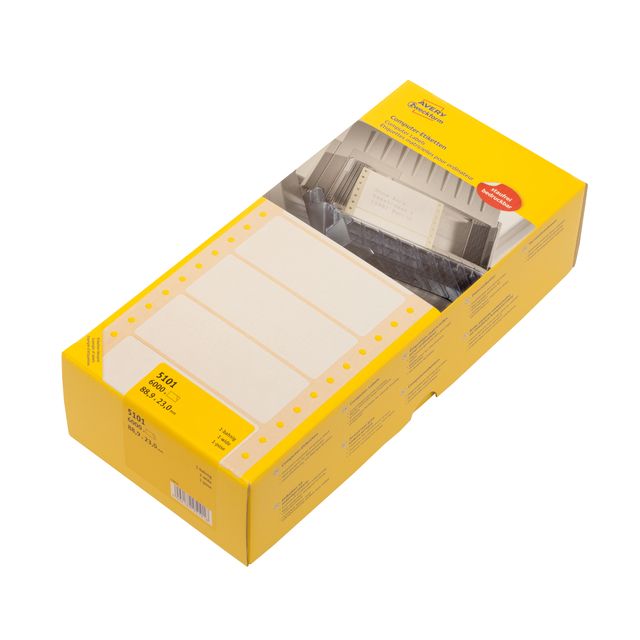 Avery Zweckform - Etikett Zweckform 5101 88,9x23mm 1-bahnig weiß 6000 Stück