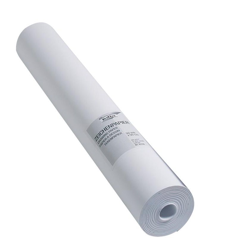 Folia - papier à dessin, 80 g, ft 50 cm x 50 m, papier sans bois, en rouleau