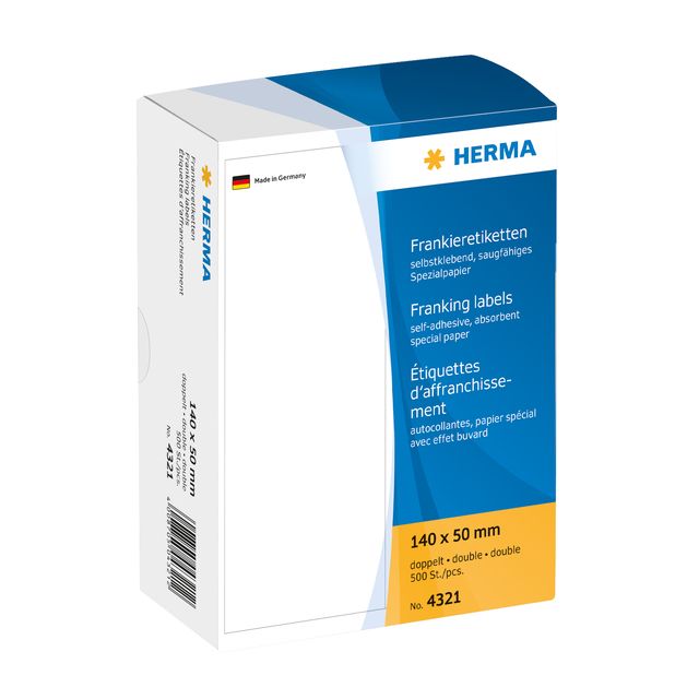 HERMA - Etiquette d'affranchissement 4321 double 140x50mm 500 pièces