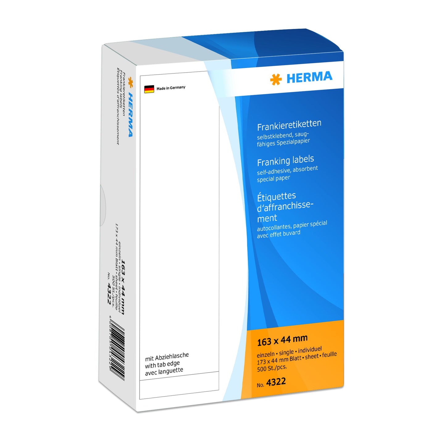 HERMA - Etiquette d'affranchissement 4322 simple 163x44mm 500 pièces