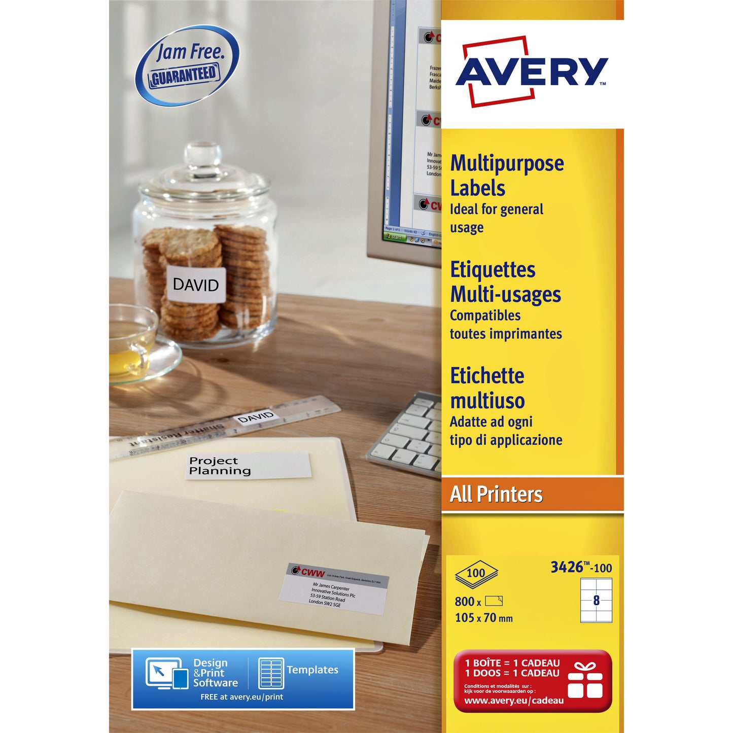 Avery - Etiket l4745rev-25 96x63.5mm wit 200st