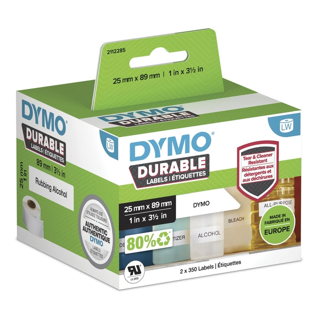 Dymo - Etiket LabelWriter industrial 25x89mm 2 Rollen à 350 Stück weiß