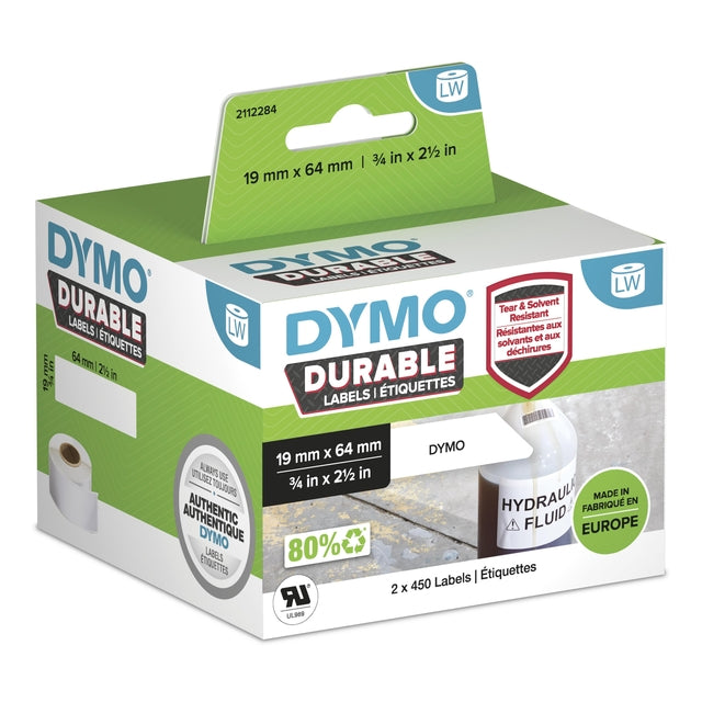 Dymo - Etiket labelwriter industrieel 19x64 2st wit