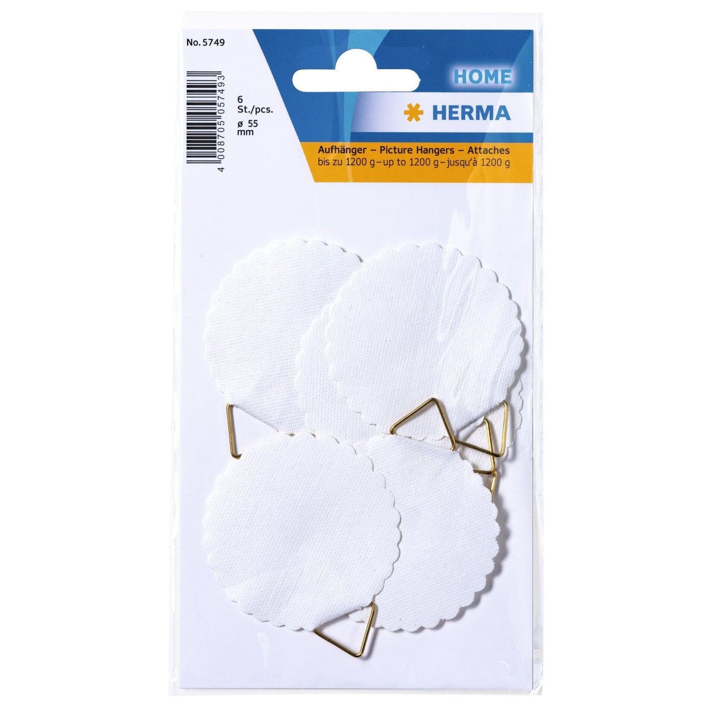 HERMA - Crochet de suspension 5749 55mm 6 pièces