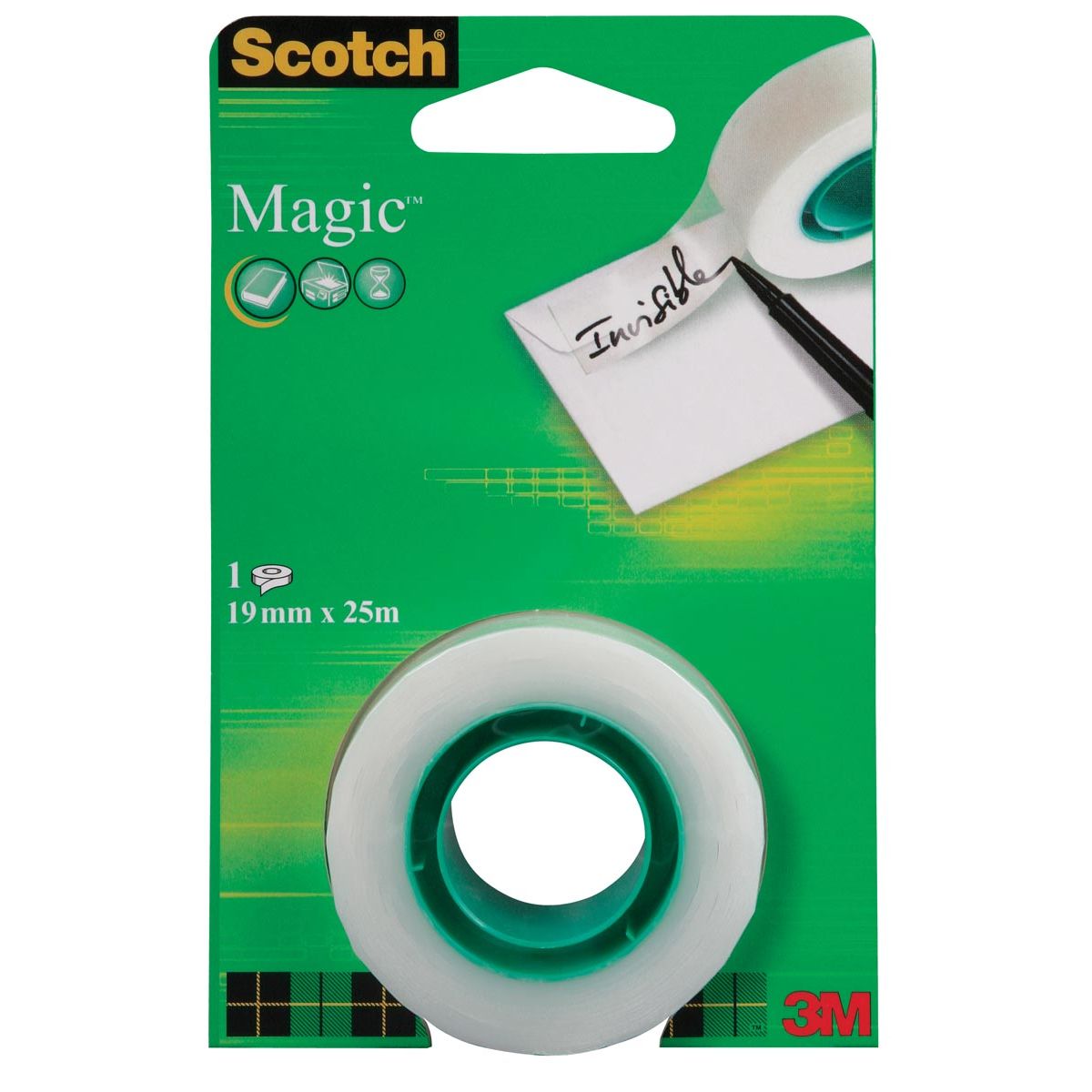 Scotch - plakband Magic e ft 19 mm x 25 m, blister met 1 rolletje