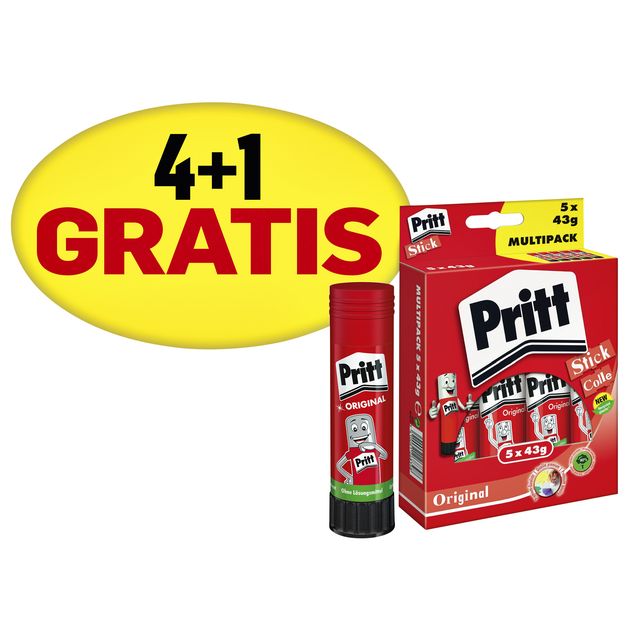 Pritt - Lijmstift Stick Original 43gr promopack 4+1 gratis