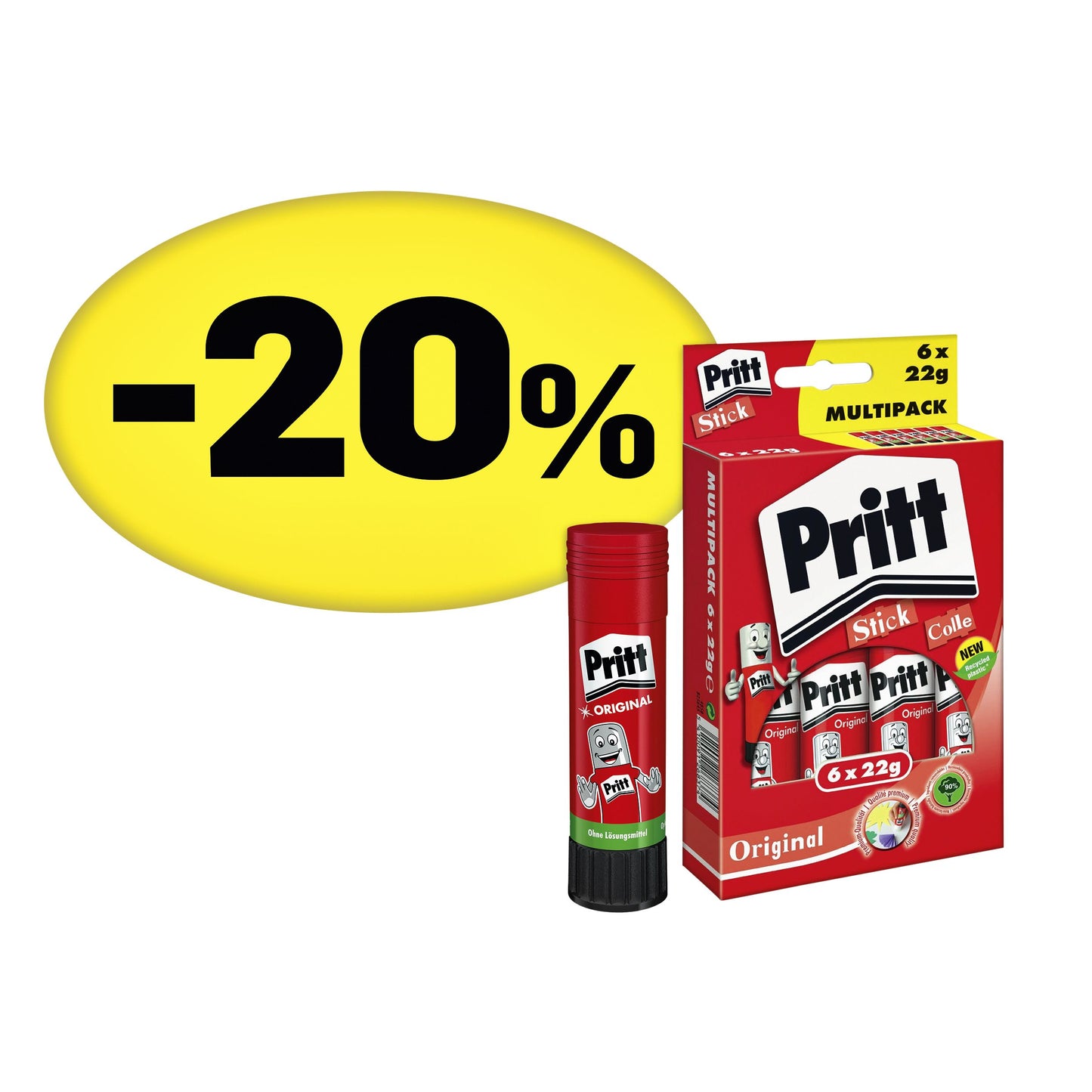 Pritt - Lijmstift Stick Original 22gr promopack