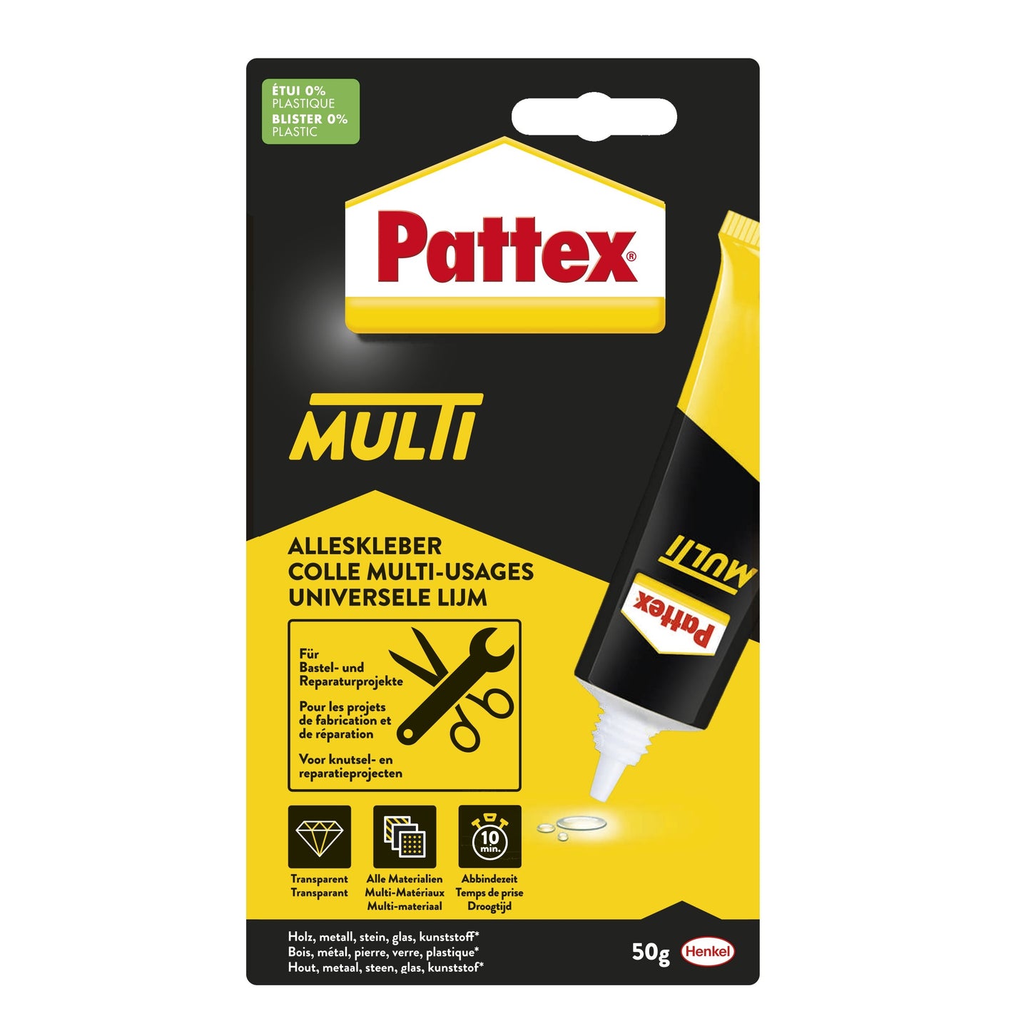 Pattex - Allzweckkleber Multi Tube 50 Gramm im Blister | 6 Stück