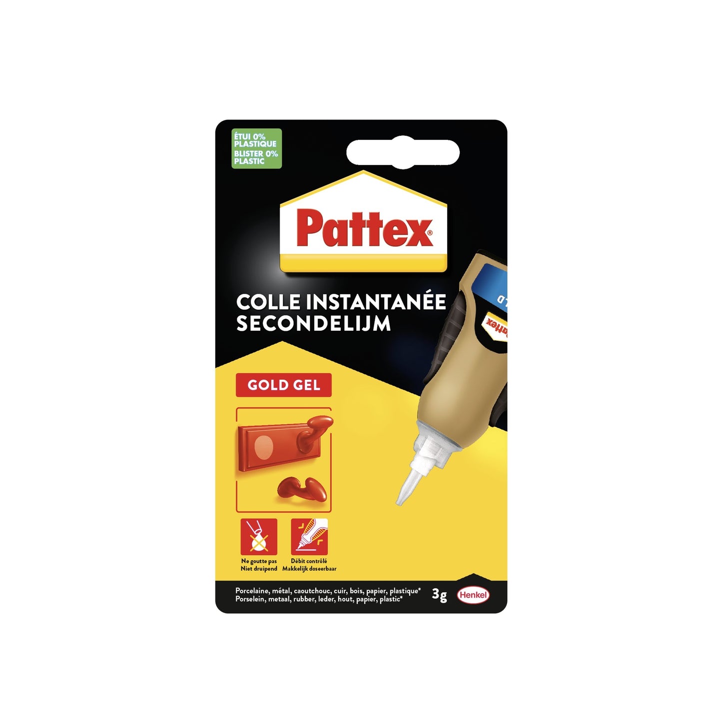 Pattex - Secondelijm Gold GEL tube 3 gram op blister | 12 stuks