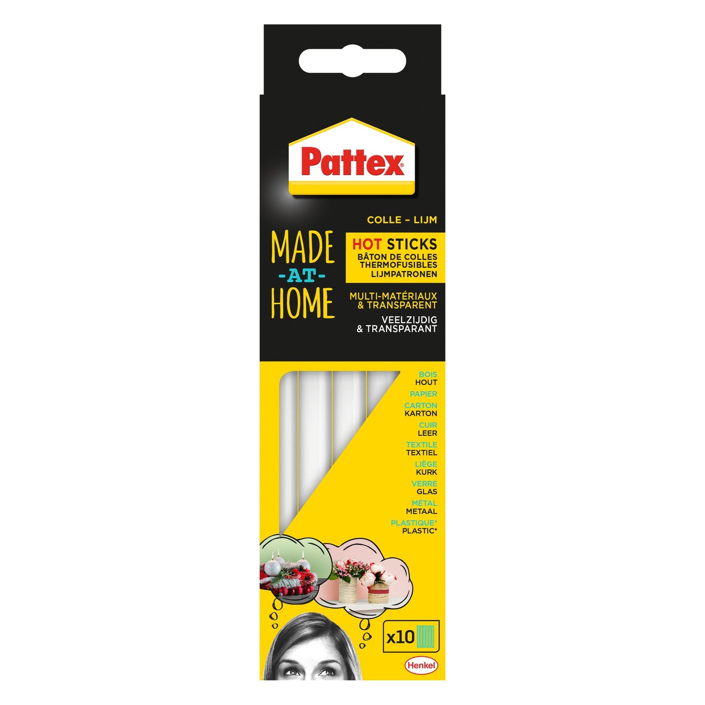Pattex - Cartouche de colle pour pistolet à colle hobby 10 pièces