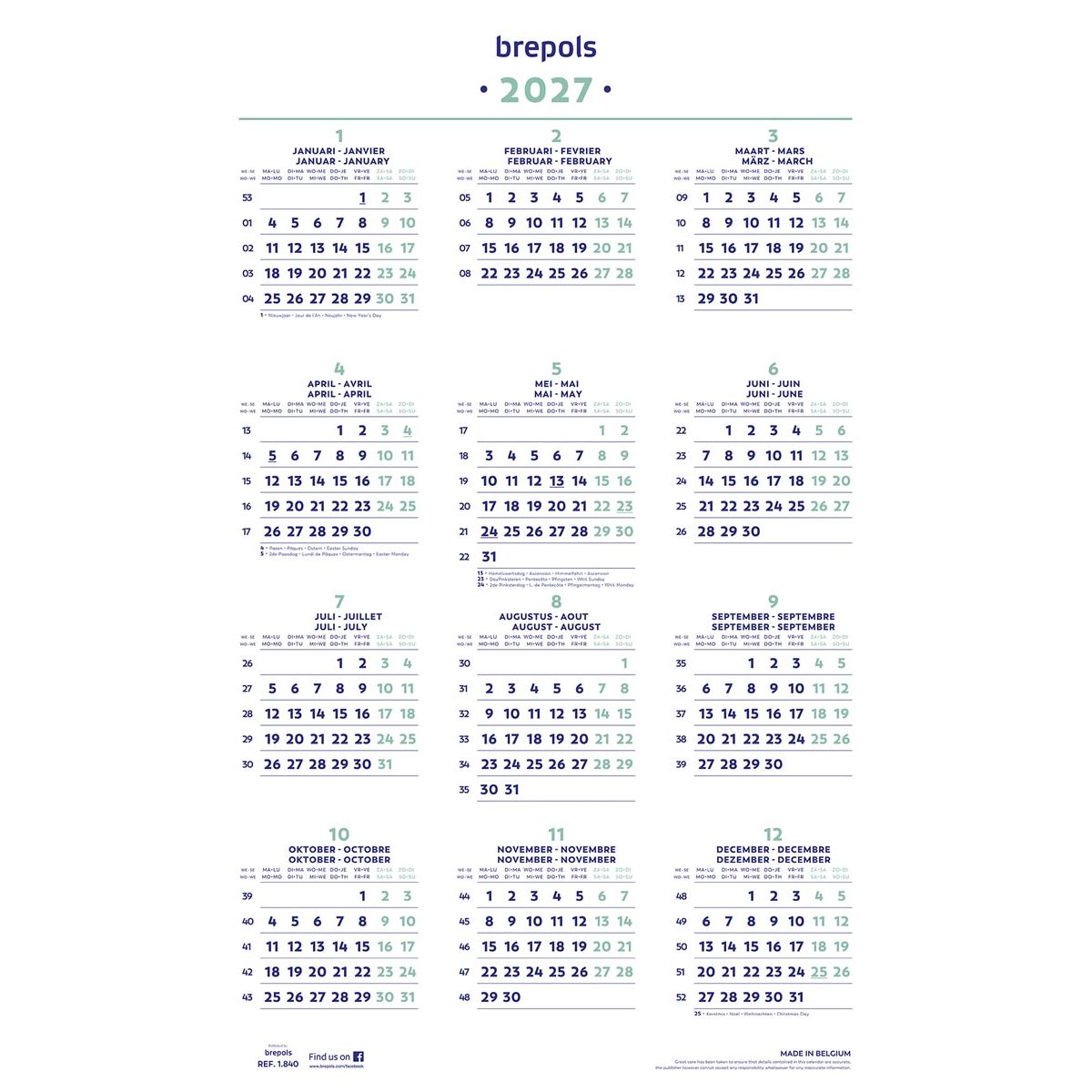 Brepols - Jahreskalender, 2026
