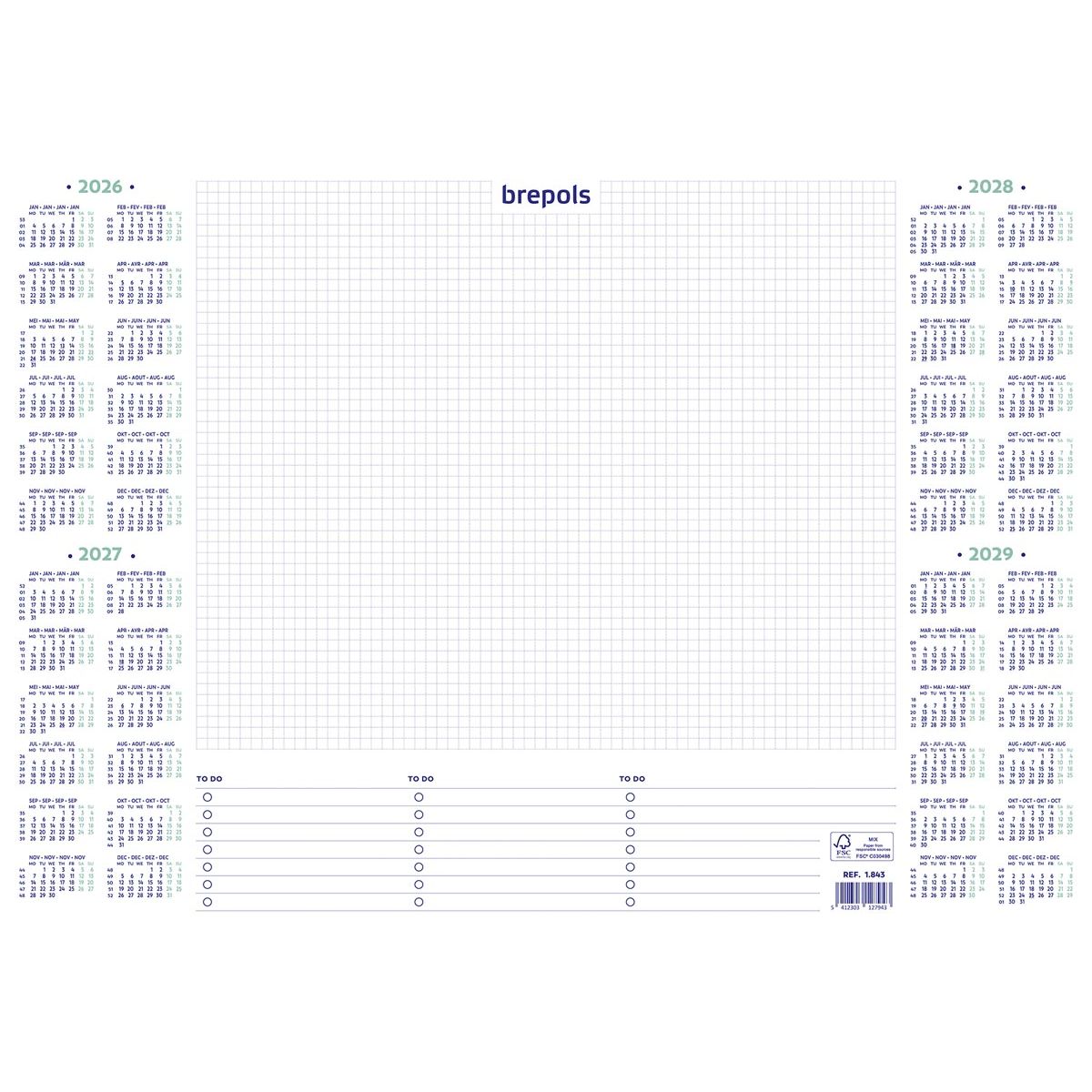 Brepols – Schreibtisch-Basisblock, 2026