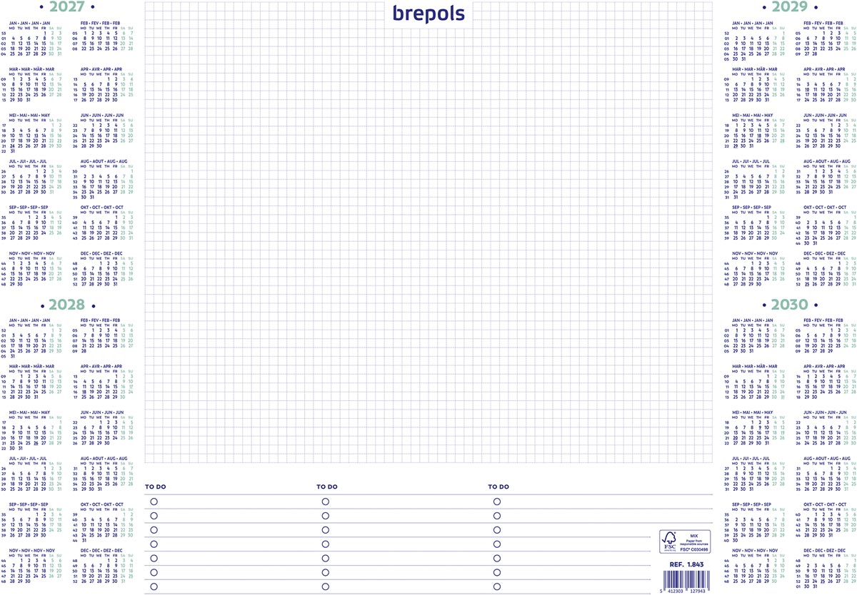 Brepols – Schreibtisch-Basisblock, 2026