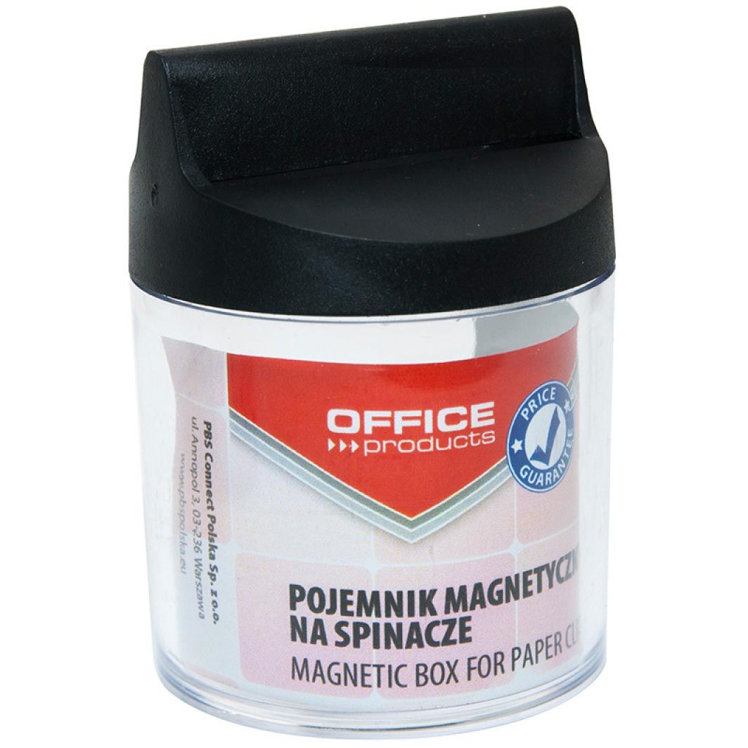 OFFICE products - papierklemhouder, zonder clips, rond, magnetisch, transparant