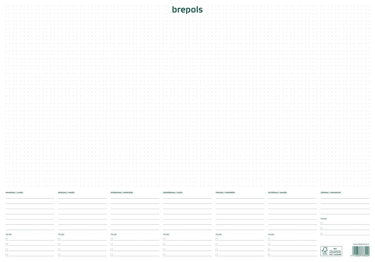 Brepols - Schreibblock mit Wochenkalender, undatiert