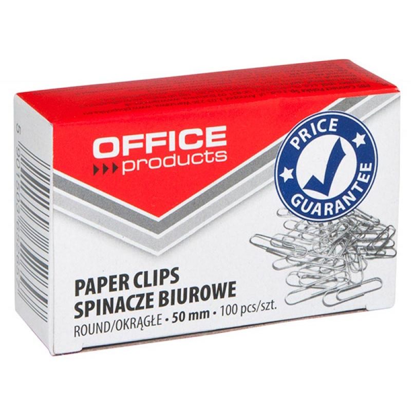 OFFICE products - papierklemmen, 50 mm, gegalvaniseerd, doos van 100 stuks