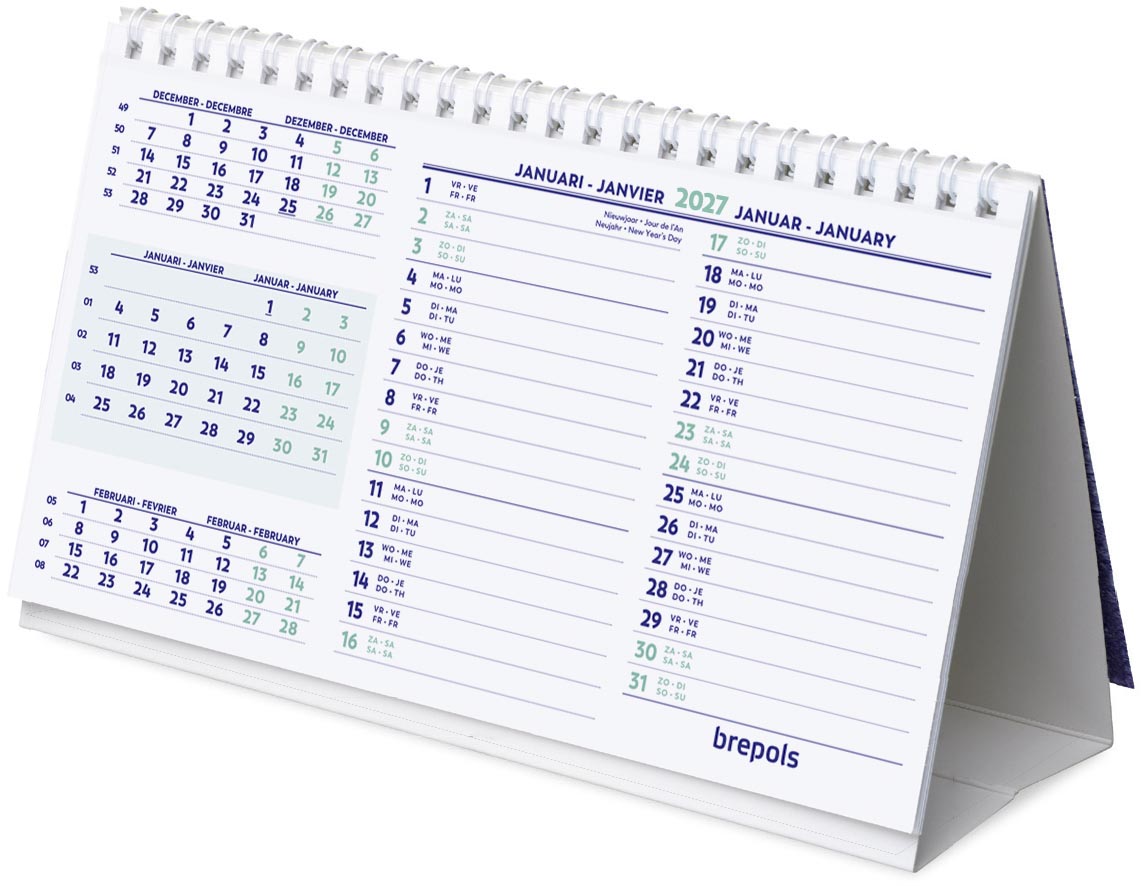 Brepols - bureaukalender, horizontaal, 2027