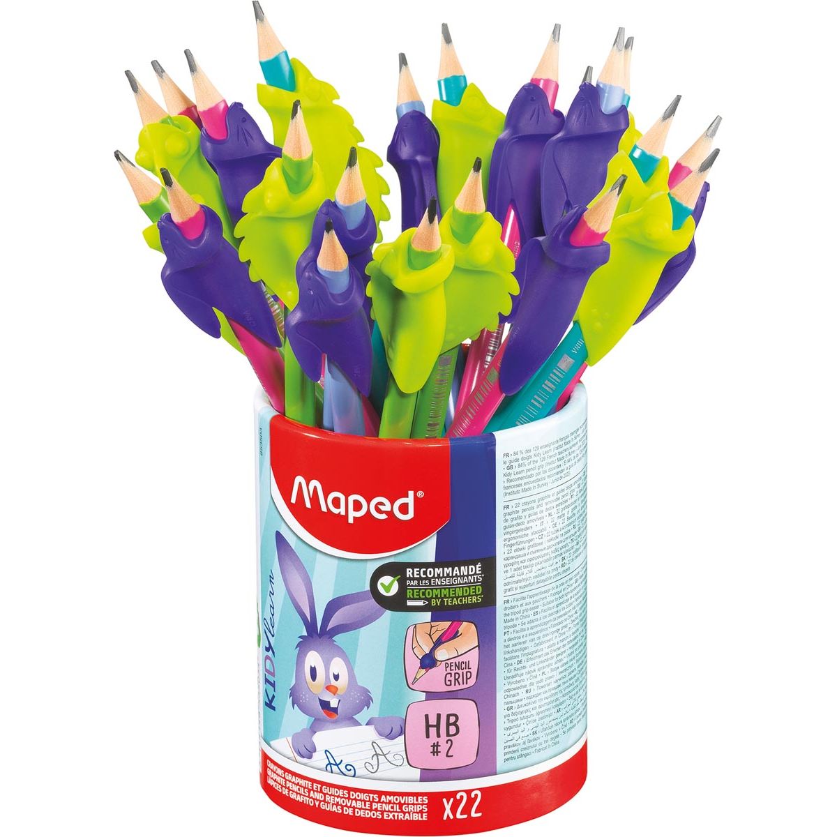 Maped - Kidy Learn potlood HB, met vingergrip, display van 22 stuks