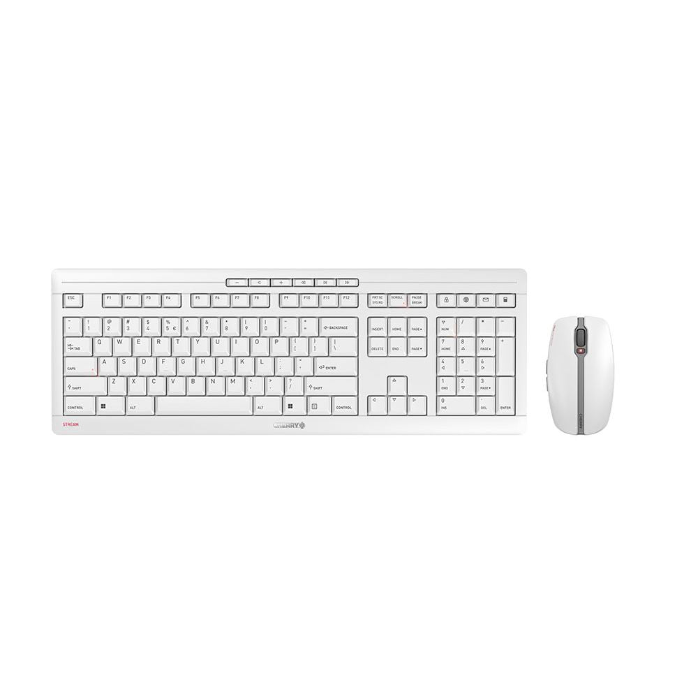 CHERRY - Stream Desktop toetsenbord Inclusief muis Kantoor RF Draadloos QWERTY Amerikaans Engels Grijs