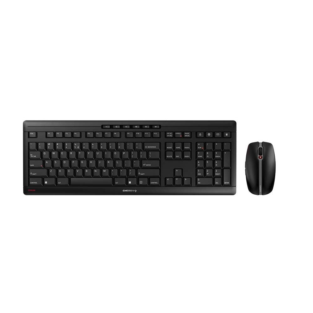 CHERRY - Stream Desktop toetsenbord Inclusief muis Kantoor RF Draadloos QWERTY Amerikaans Engels Zwart