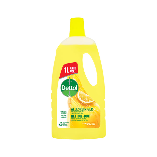 DETTOL - Nettoyant tout usage Agrumes 1 litre | 4 pièces